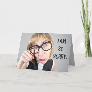 Ich bedauere Entschuldigung Ugly Cry Woman in Glas Feiertagskarte