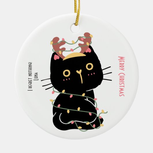 Ich bedauere nichts frohe Weihnachten Keramik Ornament (Vorne)