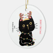 Ich bedauere nichts frohe Weihnachten Keramik Ornament (Links)