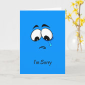 Ich bedaure Blue Sad Face Karte (Gelbe Blume)