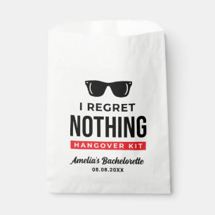 Ich bedaure nichts Junggeselinnen-Abschied Hangove Geschenktütchen