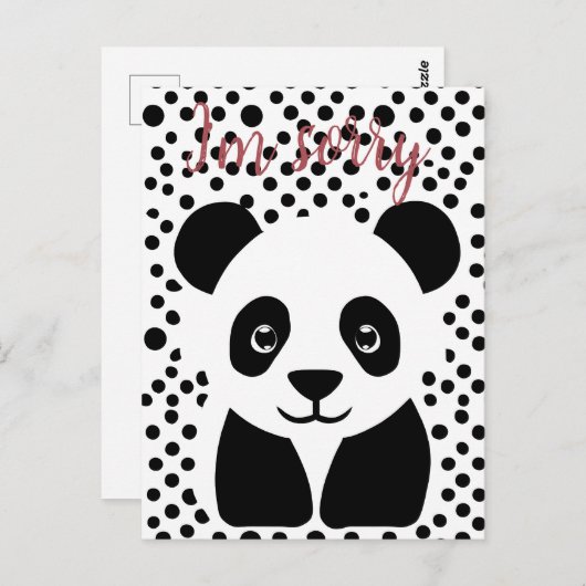 Ich bedaure Panda Custom Postkarte (Vorne/Hinten)