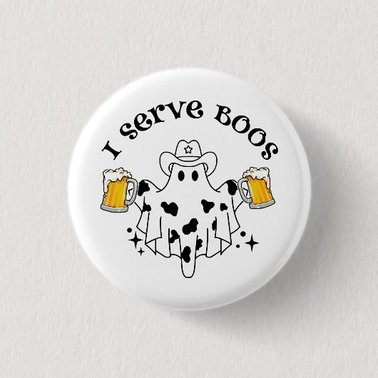 Ich bediene Boos! Barkeeper gruselig Button (Vorderseite)