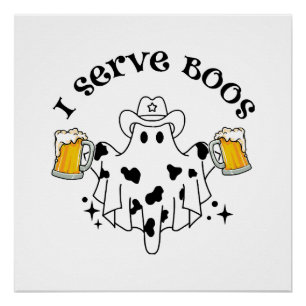 Ich bediene Boos! Barkeeper gruselig Poster