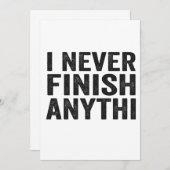 Ich beende nie etwas Funny Adhd Psychische Gesundh Einladung (Vorne/Hinten)