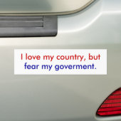 Ich befürchte meine Regierung Autoaufkleber (Auf Auto)