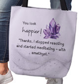 Ich begann zu meditieren - mit Amethyst. Tasche