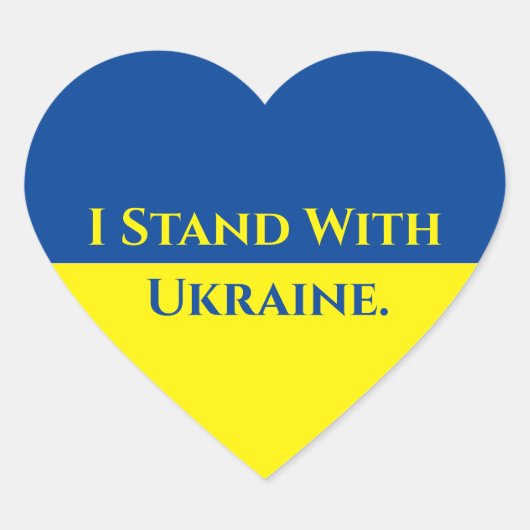 ICH BEGINNE MIT UKRAINE Herzklammern Herz-Aufkleber (Vorderseite)