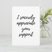 Ich begrüße Ihre Unterstützung Dankeskarte (Stehend Vorderseite)