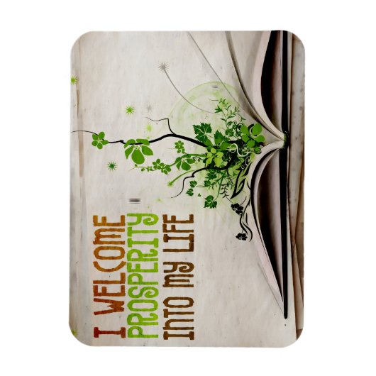 "Ich begrüße Wohlstand" Motivation Affirmation Fle Magnet (Vertikal)