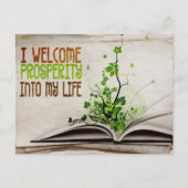"Ich begrüße Wohlstand" Motivation Affirmation Postkarte (Vorderseite)