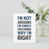 Ich behaupte nicht, dass ich erkläre postkarte (Stehend Vorderseite)