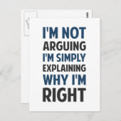 Ich behaupte nicht, dass ich erkläre postkarte (Vorne/Hinten)