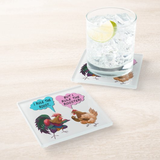 Ich beherrsche den Rost Glasuntersetzer (Schrägansicht)