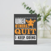 Ich behielt Going - Motivierend Gym Athlete Postkarte (Stehend Vorderseite)