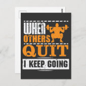 Ich behielt Going - Motivierend Gym Athlete Postkarte (Vorne/Hinten)