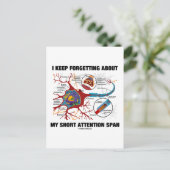 Ich Behielt, über meine Kurze Aufmerksamkeitsspann Postkarte (Stehend Vorderseite)