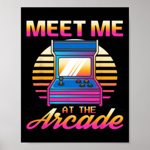 Ich bei Arcade Gamer Vaporwave Retro Video Game Poster