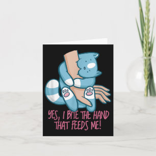 Ich beiße die Hand, die mir Füttre _ Funny Cat Zit Karte