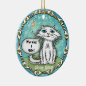 Ich beiße die Katzenbrille Keramik Ornament (Rechts)