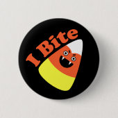 Ich beiße Halloween Candy Corn Vampire Button (Vorderseite)