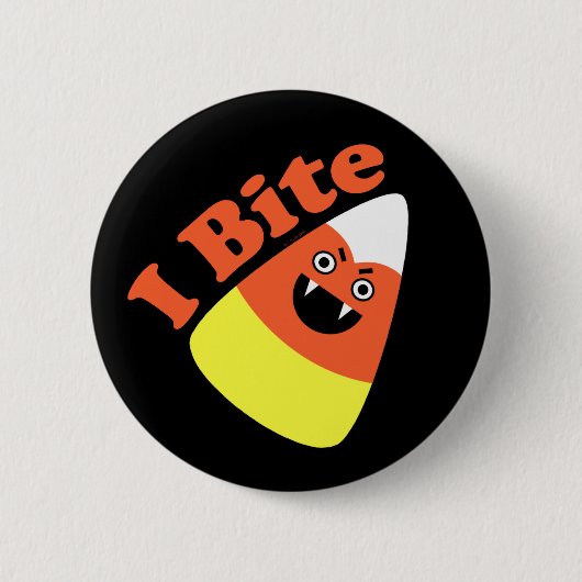 Ich beiße Halloween Candy Corn Vampire Button (Vorderseite)