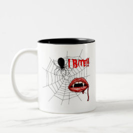 Ich beiße Kaffee-Tasse!! Zweifarbige Tasse