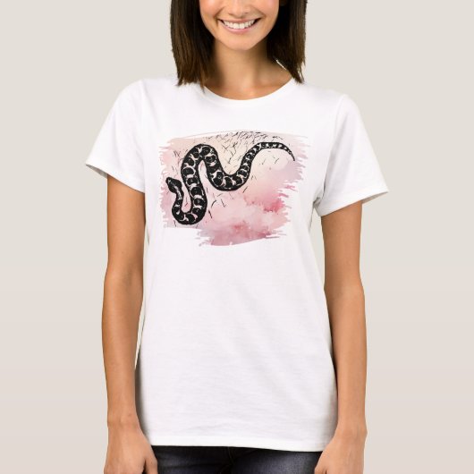 Ich beiße Massasauga Schlange auf Pink T-Shirt (Vorderseite)