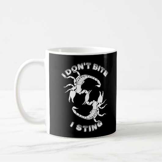 Ich beiße nicht, ich steche - Skorpio-Design Kaffeetasse (Links)