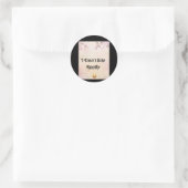 Ich beiße nicht runder aufkleber (Tasche)