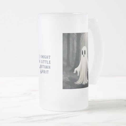 Ich bekam einen kleinen Geist des Herbstes Mattglas Bierglas (VorderseiteRechts)