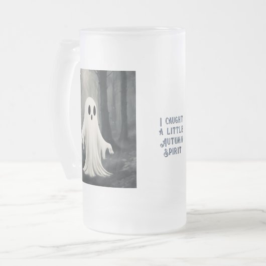 Ich bekam einen kleinen Geist des Herbstes Mattglas Bierglas (Vorderseite Links)