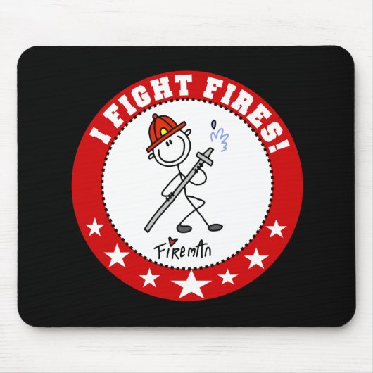 Ich bekämpfe Brände Feuerwehrmann Mousepad (Vorne)