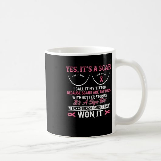 Ich bekämpfe Brustkrebs N Won Breast Cancer Awaren Kaffeetasse (Rechts)