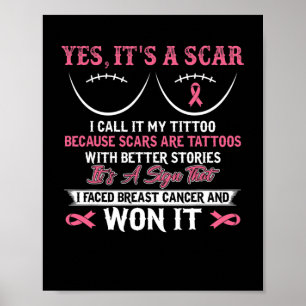 Ich bekämpfe Brustkrebs N Won Breast Cancer Awaren Poster