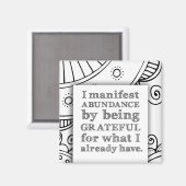 Ich bekenne mich zur Fülle, indem ich dankbar beja Magnet (Vorderseite/Rückseite)