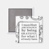 Ich bekenne mich zur Fülle, indem ich dankbar beja Magnet (Vorderseite/Rückseite)