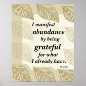 Ich bekenne mich zur Fülle, indem ich dankbar beja Poster (Vorne)