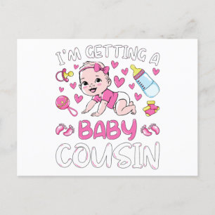 Ich bekomme eine Baby Cousine Geschlecht Enthüllun Postkarte