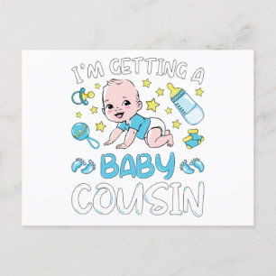 Ich bekomme einen Baby Cousin Jungen Geschlechtsen Postkarte