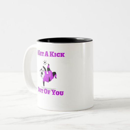Ich bekomme einen Kick aus dir Zweifarbige Tasse (Vorderseite Links)