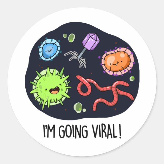 Ich bekomme einen Viral Funny Virus Pun Runder Aufkleber (Vorderseite)