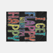 Ich bekomme Flappy, wenn ich glücklich bin Autismu Fleecedecke (Vorderseite (Horizontal))