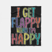 Ich bekomme Flappy, wenn ich glücklich bin Autismu Fleecedecke (Vorderseite)