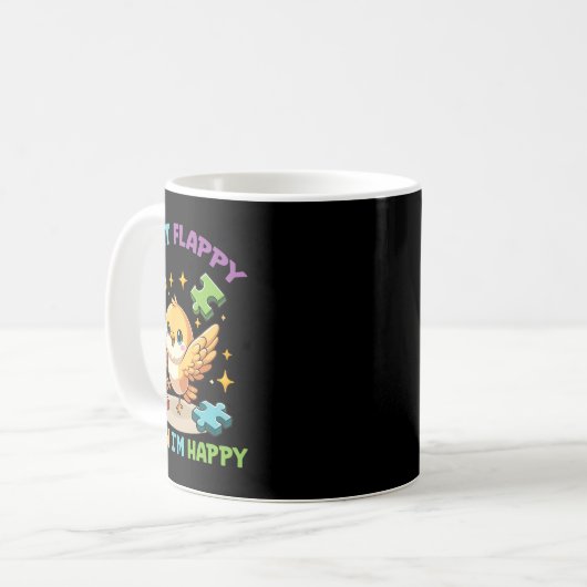 Ich bekomme Flappy, wenn ich glücklich bin, Niedli Kaffeetasse (Vorderseite Links)