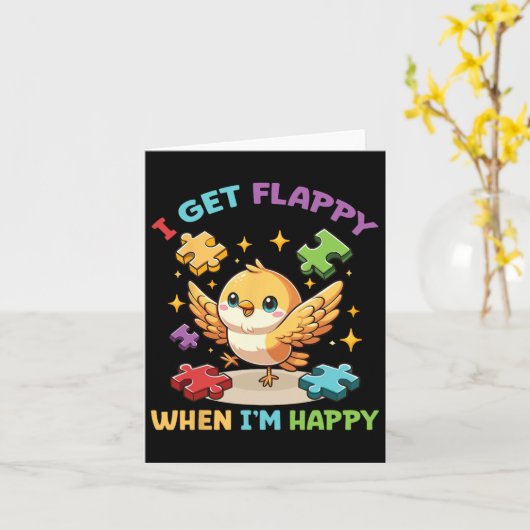 Ich bekomme Flappy, wenn ich glücklich bin, Niedli Karte (Gelbe Blume)