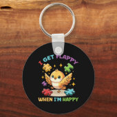 Ich bekomme Flappy, wenn ich glücklich bin, Niedli Schlüsselanhänger (Vorderseite)