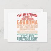 ICH BEKOMME MEINE ATTITUTION AUS MEINEM FREAKIN PH POSTKARTE (Vorne/Hinten)