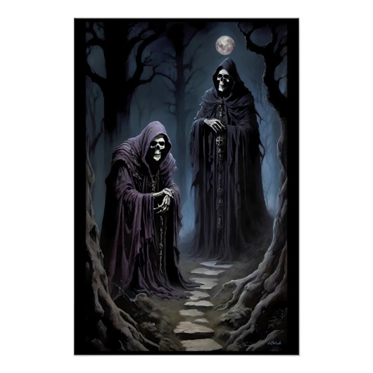 Ich bekomme Schüttelfrost im blauen Mondschein Poster (Vorderseite)