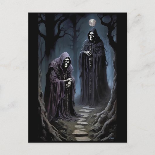 Ich bekomme Schüttelfrost im blauen Mondschein Postkarte (Vorderseite)